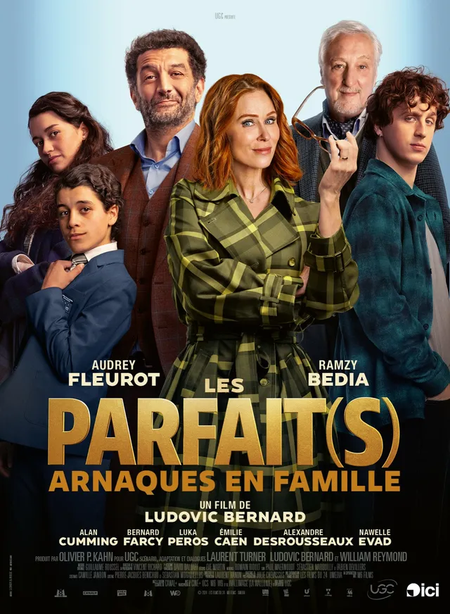 Affiche officielle du film Les Parfait(s) : arnaques en famille avec Audrey Fleurot et Ramzy Bedia