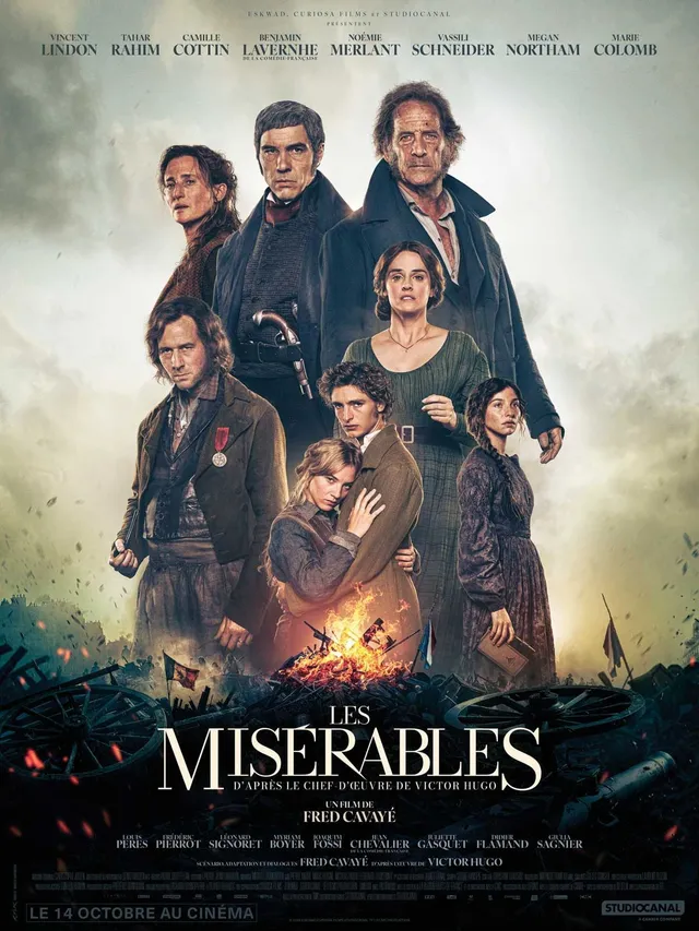 Affiche officielle du film Les Misérables de Fred Cavayé, avec Vincent Lindon et Tahar Rahim, au cinéma le 14 octobre 2026