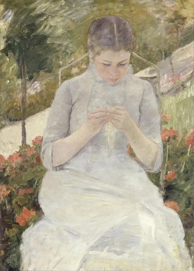 Jeune fille au jardin, peinture de Mary Cassatt conservée au musée d'Orsay