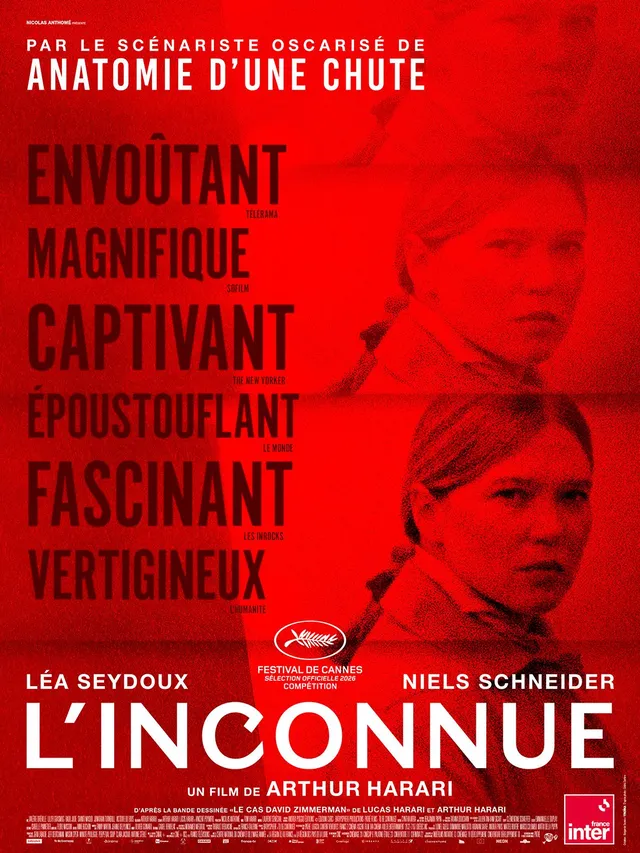 Affiche du film L'Inconnue d'Arthur Harari avec Léa Seydoux et Niels Schneider