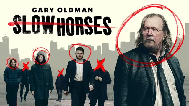 Affiche officielle de Slow Horses saison 6 avec Gary Oldman en Jackson Lamb