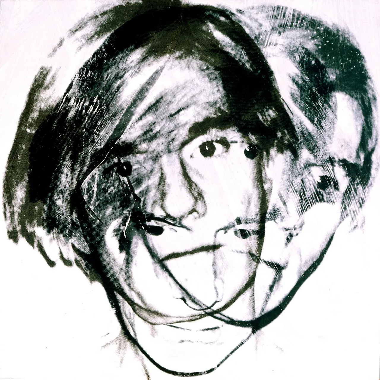 Autoportrait d'Andy Warhol de 1978, visuel officiel de l'exposition La ligne et l'image au Musée du Luxembourg