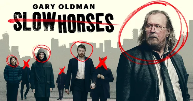 Affiche officielle de la saison 6 de Slow Horses avec Gary Oldman dans le role de Jackson Lamb