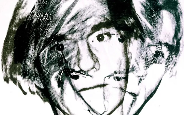 Autoportrait dessiné d'Andy Warhol, visuel de l'exposition La ligne et l'image au Musée du Luxembourg