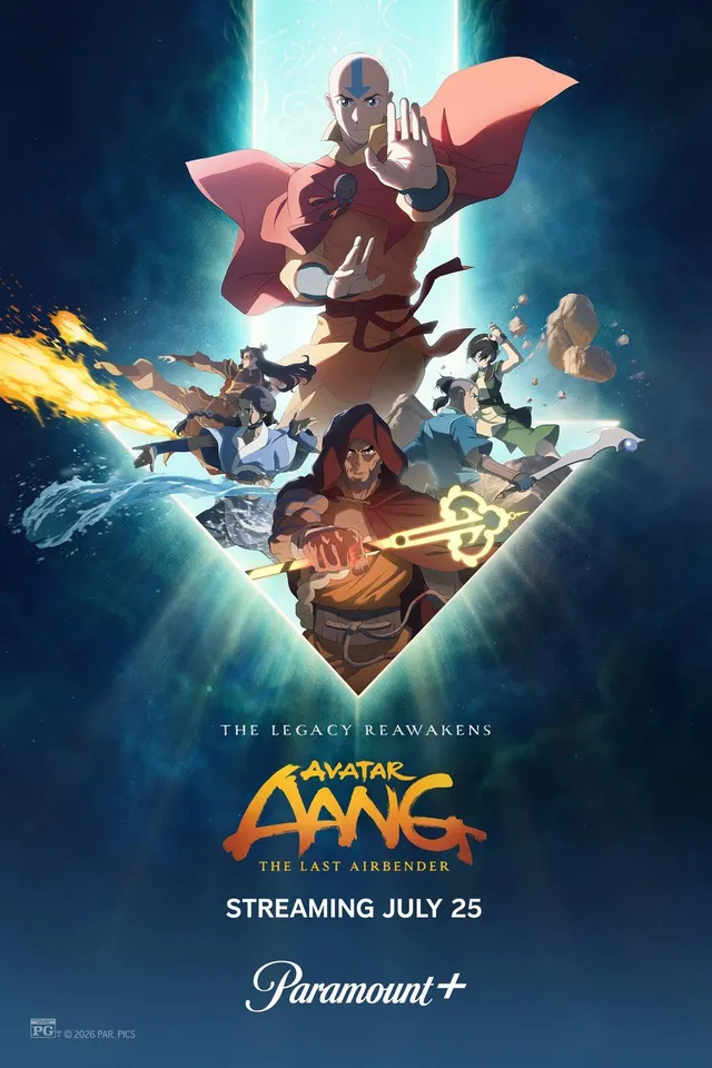 Affiche officielle du film d'animation Avatar Aang - Le dernier maitre de l'air (Paramount+)