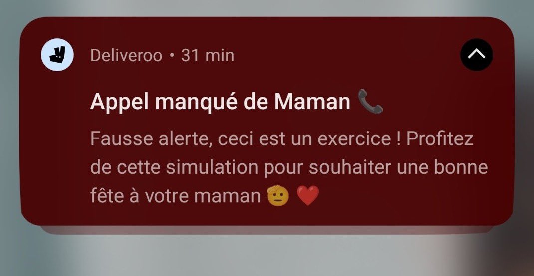 La controverse autour de la notification “appel manqué de maman” de Deliveroo