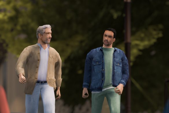 Jacques et Bruno, les deux personnages animés en 3D du film Le Vertige de Quentin Dupieux