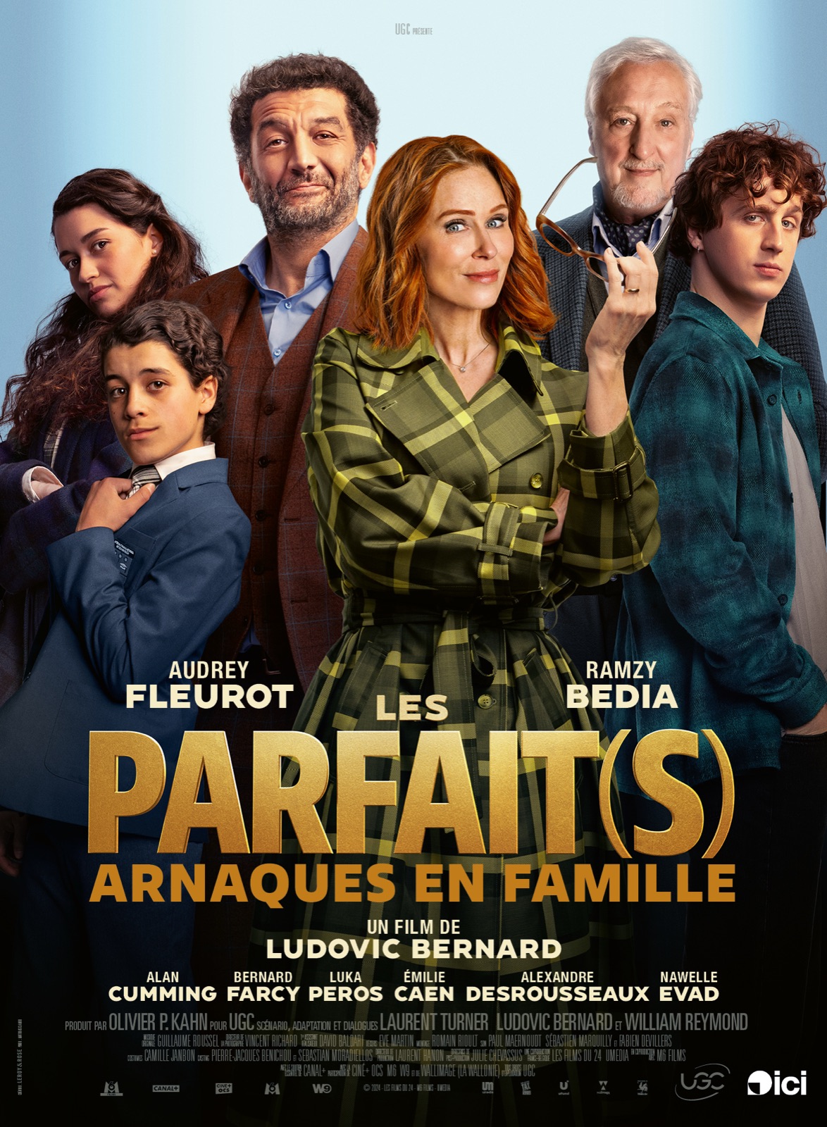 Affiche officielle du film Les Parfait(s) : arnaques en famille avec Audrey Fleurot et Ramzy Bedia