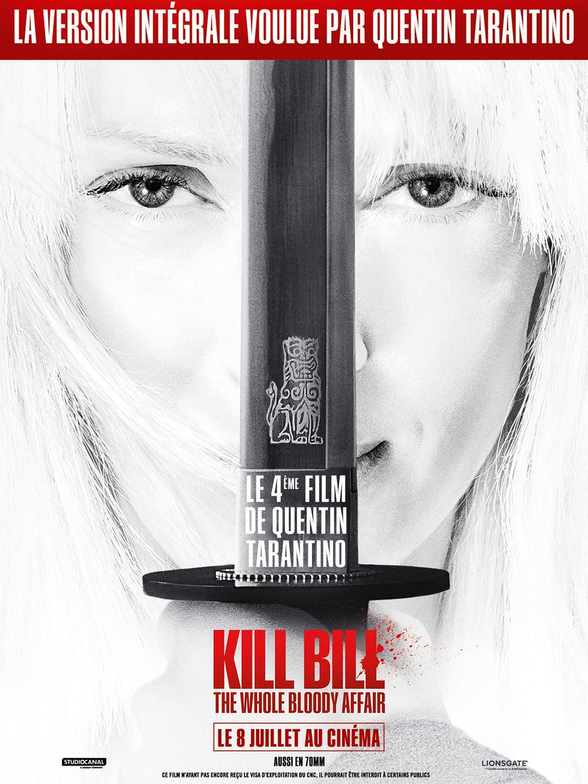 Affiche officielle de Kill Bill: The Whole Bloody Affair, la version intégrale de Quentin Tarantino, au cinéma le 8 juillet