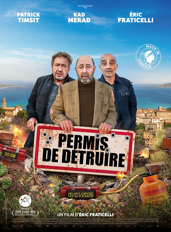 Affiche officielle du film Permis de détruire avec Kad Merad, Patrick Timsit et Éric Fraticelli