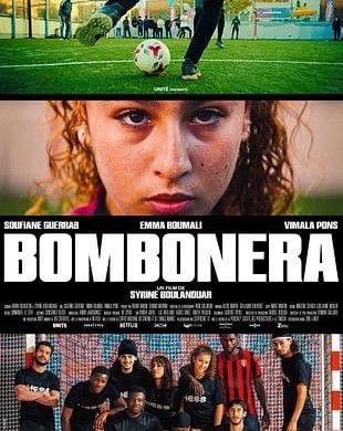 Affiche officielle du film Bombonera de Syrine Boulanouar, avec Emma Boumali au centre