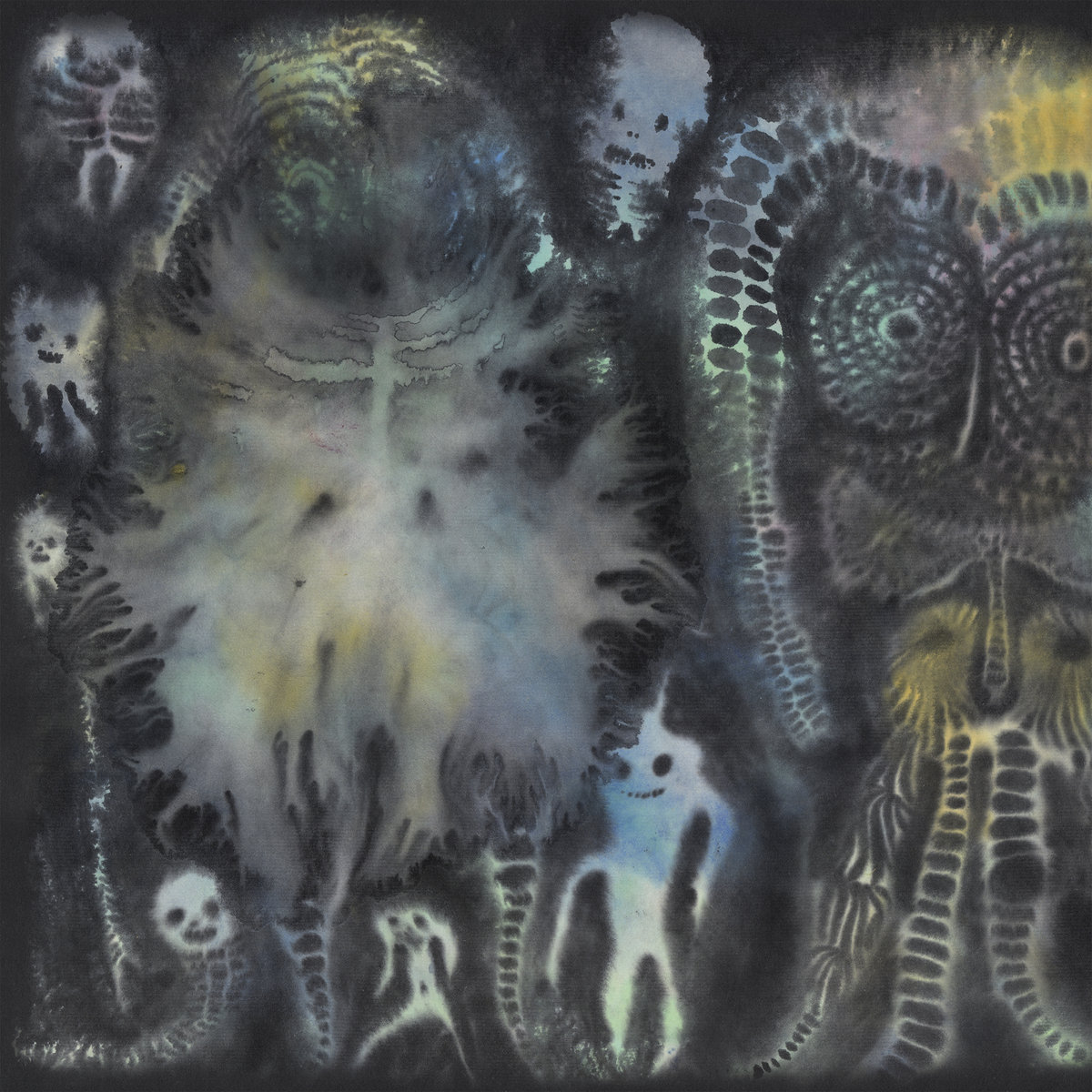 Pochette de l'album There Near de Dinosaur Jr., peinture abstraite aux tons sombres