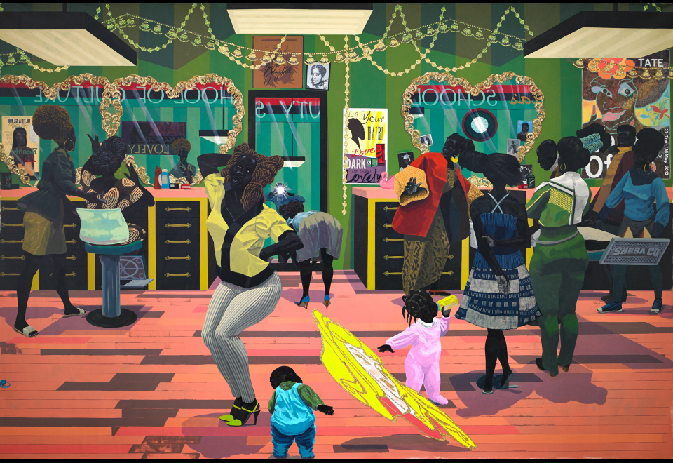 School of Beauty, School of Culture, peinture de Kerry James Marshall exposee au Musee d'Art moderne de Paris