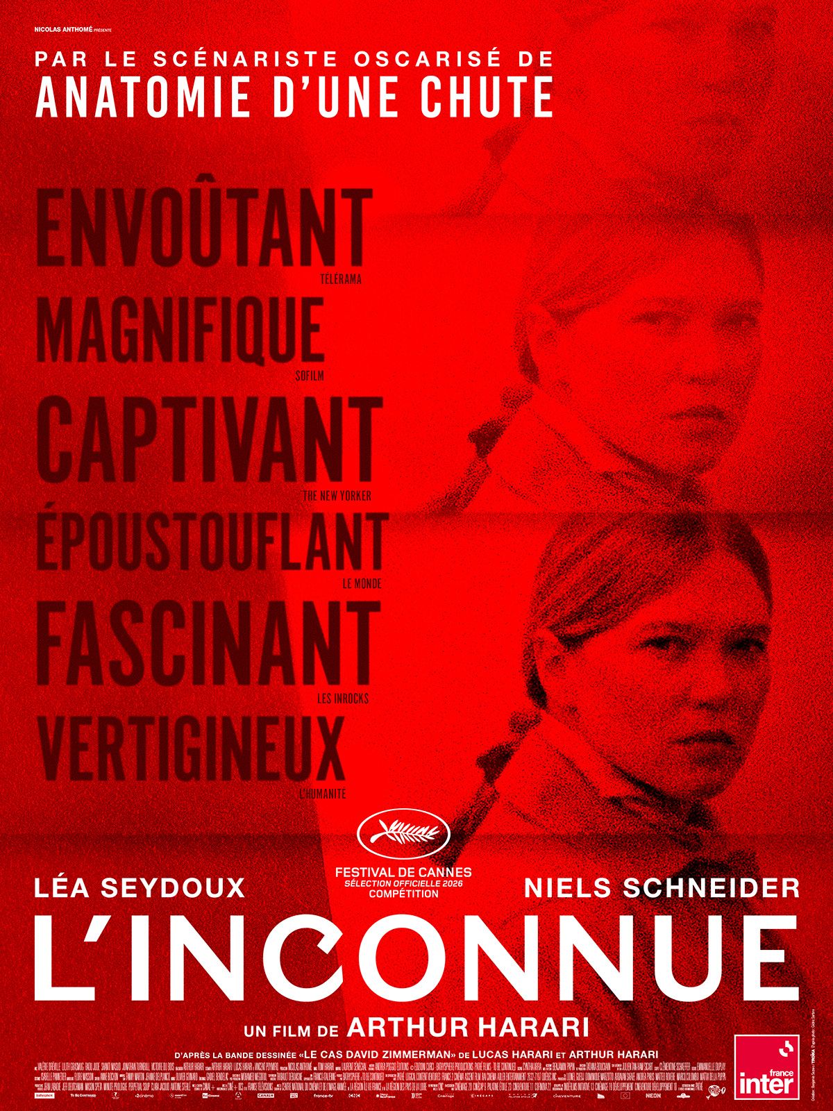 Affiche du film L'Inconnue d'Arthur Harari, avec Léa Seydoux et Niels Schneider