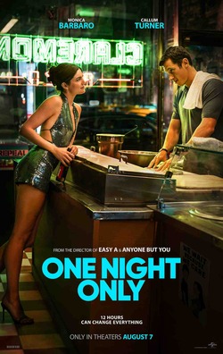 Affiche officielle du film One Night Only avec Monica Barbaro et Callum Turner