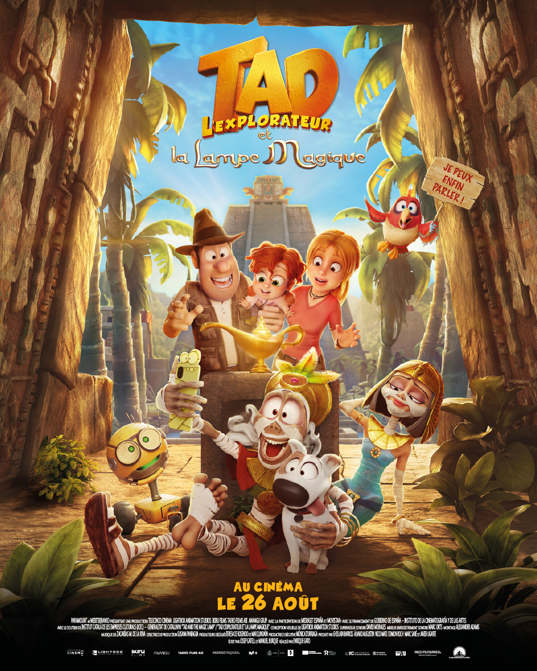Affiche officielle du film Tad l'explorateur et la lampe magique, au cinema le 26 aout 2026