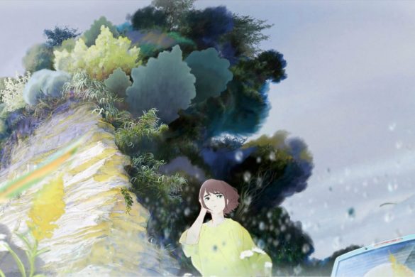 Image du film d'animation Une aube nouvelle de Yoshitoshi Shinomiya : une jeune femme dans un paysage peint