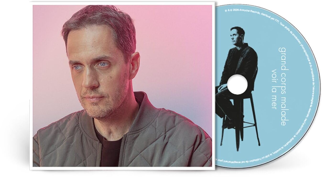 Pochette de l'album Voir la mer de Grand Corps Malade, CD et livret, label Anouche Records