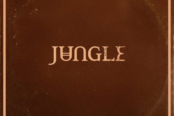 Pochette de l'album Sunshine de Jungle, fond brun sépia avec le logo du groupe