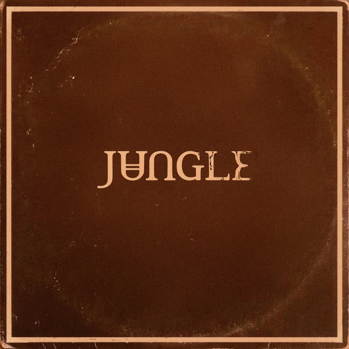 Pochette de l'album Sunshine de Jungle, fond brun sépia avec le logo du groupe
