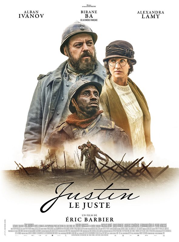 Affiche officielle du film Justin le Juste d'Éric Barbier, avec Alban Ivanov, Birane Ba et Alexandra Lamy
