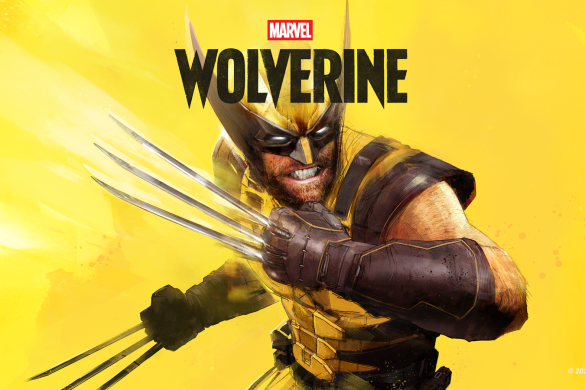 Illustration officielle du jeu Marvel's Wolverine : Logan, griffes sorties, sur fond jaune