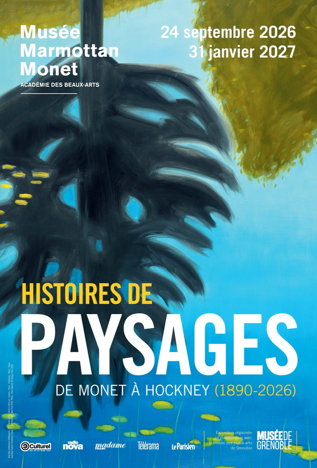 Affiche de l'exposition Histoires de paysages, de Monet à Hockney, au musée Marmottan Monet