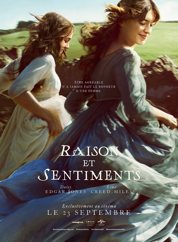 Affiche du film Raison et sentiments de Georgia Oakley, avec Daisy Edgar-Jones et Esme Creed-Miles courant dans un champ