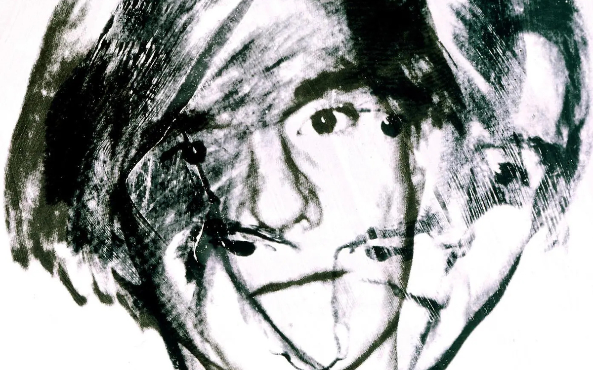 Autoportrait dessiné d'Andy Warhol, visuel de l'exposition La ligne et l'image au Musée du Luxembourg