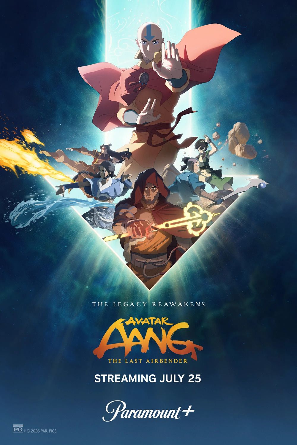 Affiche officielle du film d'animation Avatar Aang - Le dernier maitre de l'air (Paramount+)