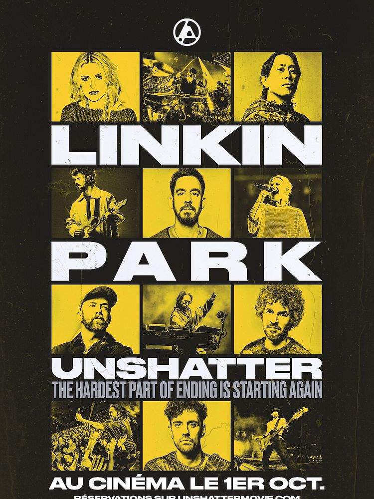 Affiche officielle du documentaire Linkin Park : Unshatter, au cinéma le 1er octobre