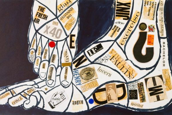Dessin-collage d'un pied par Andy Warhol, visuel de l'exposition La ligne et l'image au musée du Luxembourg